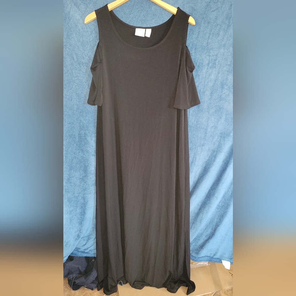 Chico's Elegant Black Cold Shoulder Dress